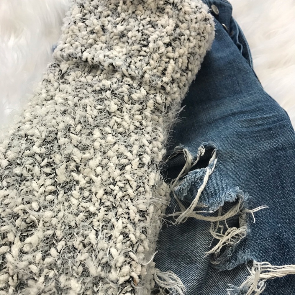 Fuzzy Turtle Neck Long Sleeve Sweater